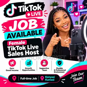 Female TikTok Live Sales Host - Kenyasi, Kumasi
