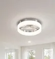 Modern Round LED Ring Ceiling Light - Silver Frame - 2