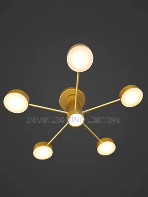 Luxury Gold 6-Head Sputnik Ceiling Light - Super Bright
