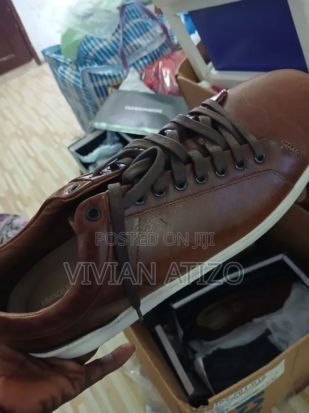 Fernando Melo Men's Brown Leather Classic Sneakers - Size 42 - 1