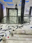 Staircase Bending Glass with Gold Bolts & Black Handrails - 3