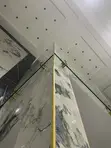 Staircase Bending Glass with Gold Bolts & Black Handrails - 4
