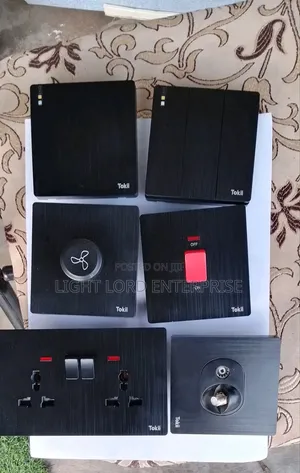 Tokil Black Versatile Double Sockets and Switches