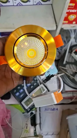 7W Rotating Spot Light - Gold Body, 2-Color