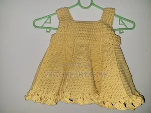 Toddler Crochet Dress - Yellow, Knee-Length