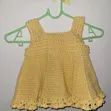 Toddler Crochet Dress - Yellow, Knee-Length - 2