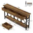 Extra Long Console Table with 3 Drawers and Storage Shelf - 2