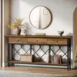 Extra Long Console Table with 3 Drawers and Storage Shelf - 5