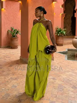 Women's Green Two-Piece Dinner Wear