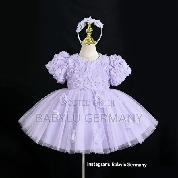 Luxury Lilac Purple Princess Dress with Hairband - 1