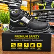 Premium Black Steel Toe Safety Work Boots - Anti-Slip & Oil-Resistant - 2
