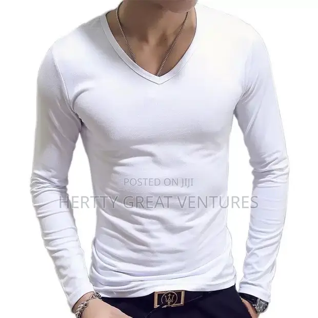 Bodycon Top - V-Neck, Long Sleeve - 1