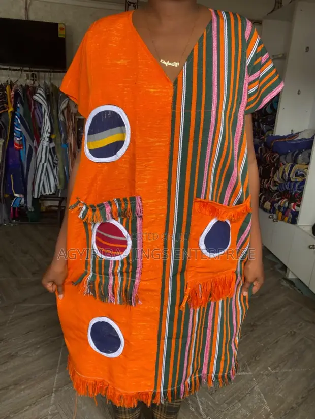 Bubu Smock Dress - Orange - 1