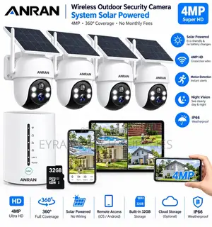ANRAN 4MP Wireless Solar Outdoor Security Camera System - 4 Camera