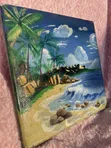 Original Hand-Painted Beach Canvas Art - 2