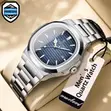 Paazomu 614 Luxury Quartz Wristwatch - Silver Blue - 1