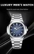 Paazomu 614 Luxury Quartz Wristwatch - Silver Blue - 2