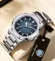 Paazomu 614 Luxury Quartz Wristwatch - Silver Blue - 4