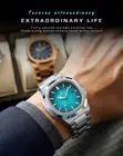 Paazomu 614 Luxury Quartz Wristwatch - Silver Green - 4