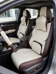 Premium Luxury Car Seat Cover Set - Beige & Brown - 1
