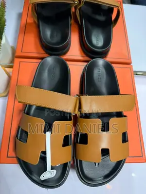 Hermes Slippers - Brown Leather, Women's Size 38