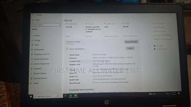 HP ZBook 15 Laptop - Intel Core i7, 16GB RAM, 256GB SSD - 1