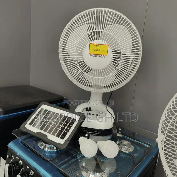 Rechargeable Solar Fan with LED Light - 1