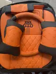 Orange & Black Full Seat Covers - Luxury VIP Diamond Leather - 2