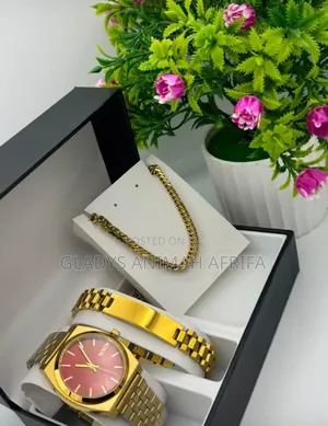 Luxury Watch & Jewelry Set - Gold/Silver