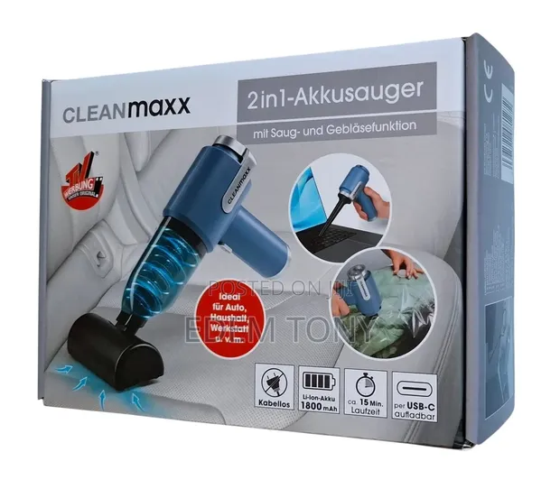 CLEANmaxx Cordless Handheld Vacuum Cleaner - Suction & Blower - 1