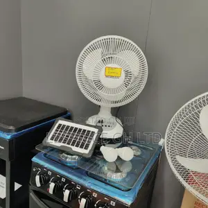 Morgan Rechargeable Solar Fan with Bulbs