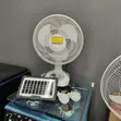 Discounted Rechargeable Fan with Solar Panels, USB & Bulbs - 1