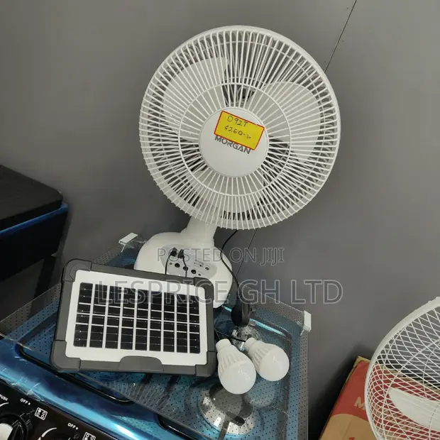 Rechargeable Morgan Solar Fan with Bulbs - 1