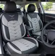 Eagle Premium Leather Seat Covers - Grey and Black - 2