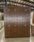 Modern 5-Door Geometric Wardrobe with Overhead Storage - 1