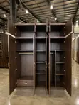 Modern 5-Door Geometric Wardrobe with Overhead Storage - 2