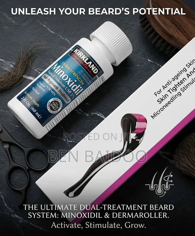 Kirkland Minoxidil 5% & Derma Roller for Hair Growth - 1