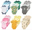 3pcs 100% Cotton Newborn Short Sleeve Jumpsuits - 3