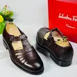 Salvatore Ferragamo Brown Leather Hybrid Shoe-Sandals - 2