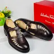 Salvatore Ferragamo Brown Leather Hybrid Shoe-Sandals - 3
