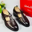 Salvatore Ferragamo Brown Leather Hybrid Shoe-Sandals - 4