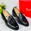 Rossi Black Crocodile-Embossed Leather Tassel Loafers - 2