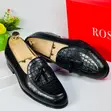 Rossi Black Crocodile-Embossed Leather Tassel Loafers - 4