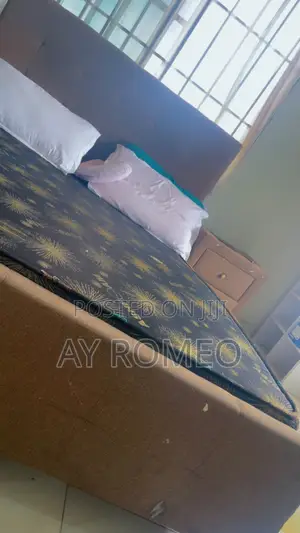 Queen Size Bed Frame & Mattress with Bedside Drawers