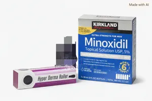 Kirkland Minoxidil 5% & Derma Roller for Hair Growth