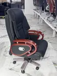 Executive Office Chair - Polished Wood & Leather - 2
