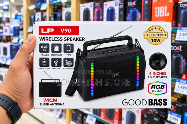 LP V90 10W Solar RGB Portable Bluetooth Speaker - 1