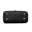 Women's Black Textured Handbag - 2