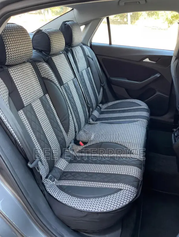 Luxury Universal Seat Cover - Ash and Black Woven Design - 1