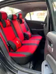 Luxury Red & Black Leather Car Seat Covers + Steering Wheel Cover - 2